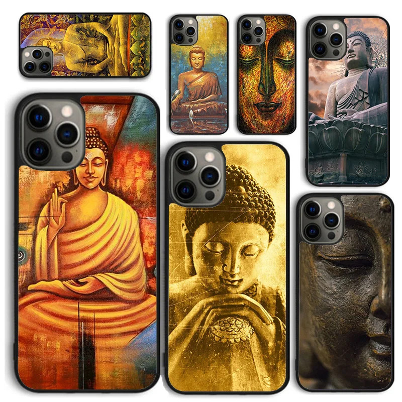 Buddha Statue Phone Case for iPhone 16 15 14 12 13 mini PLUS X XS XR 11 PRO MAX Back Cover Fundas Shell