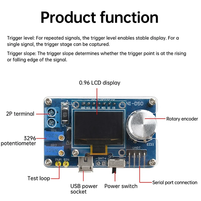 BMBY-DIY طقم راسم الذبذبات الرقمي الصغير STC8K8A متحكم إلكتروني ممارسة اللحام أجزاء فضفاضة