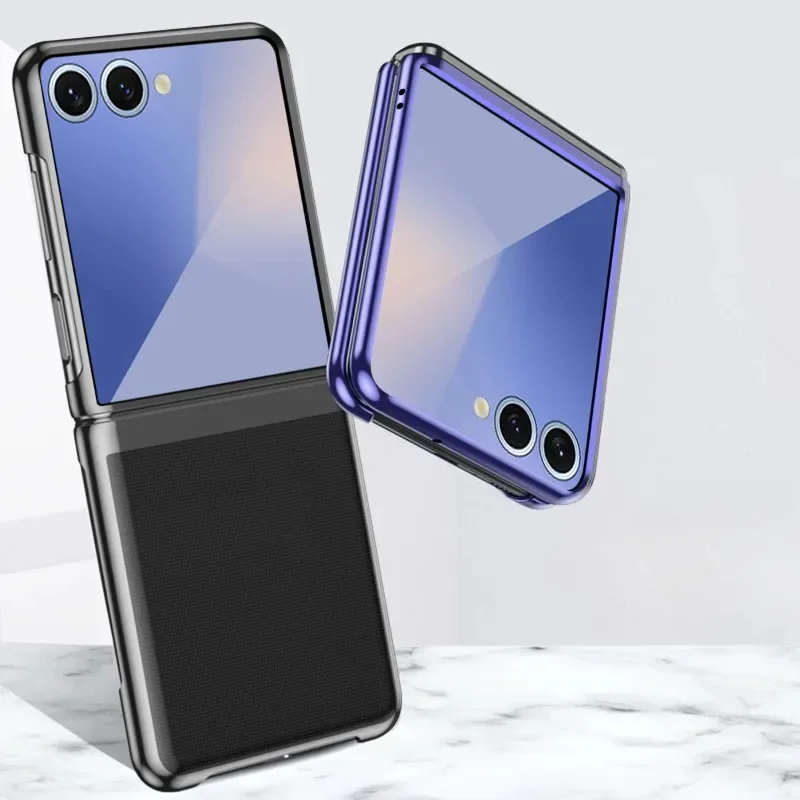 Skinlee For Samsung Galaxy Z Flip 8 5G Case Clearly plated transparent shockproof hard shell For Samsung Galaxy Z Flip 8 Casing