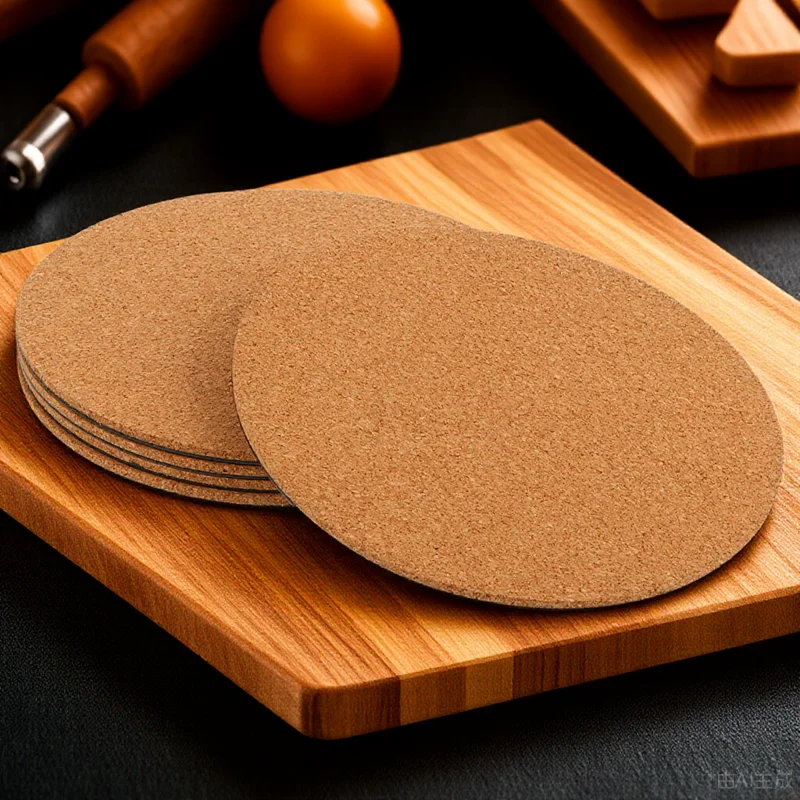 5Pcs Round Cork Plant Coaster Flowerpot Saucer Pad for Table Cabinet Protection Scratch Resistant Plant Tray Garden