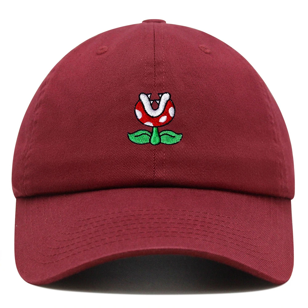 Piranha Plant Dad Hat Embroidered Cartoon Cute Mushroom Baseball Cap Woman Summer Cotton Sun Hat Man Trucker Hats