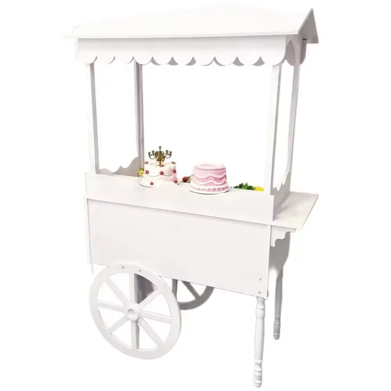 Wooden cart Candy cart  Set up a stall and use a car Mobile display stand