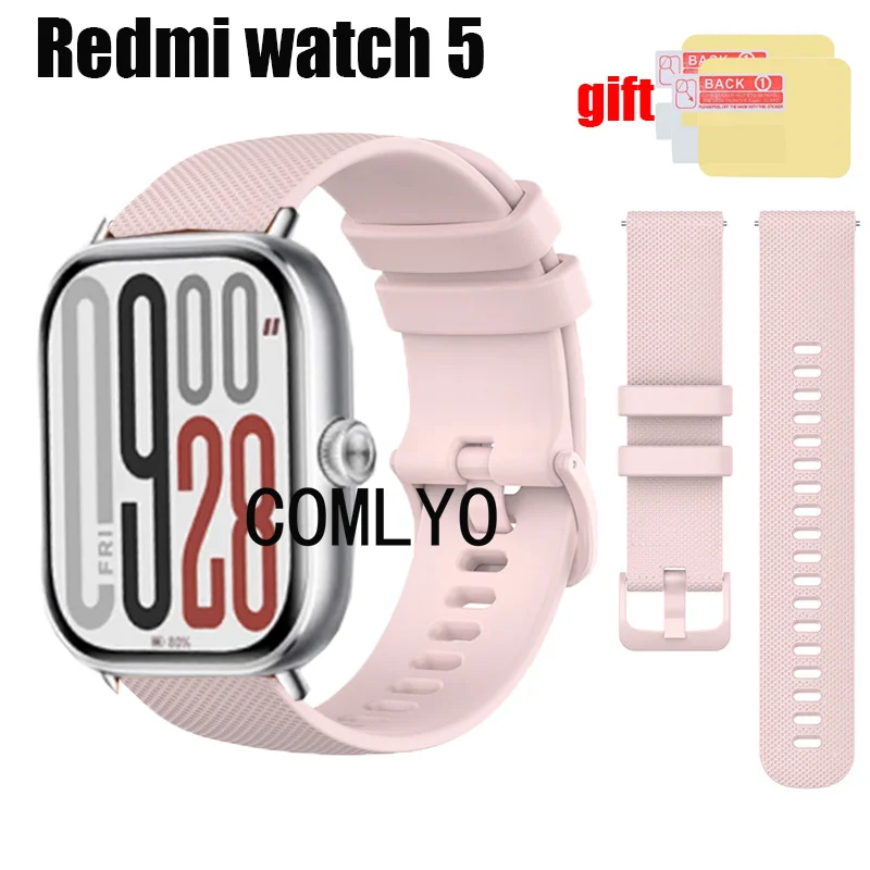 Para Redmi watch 5 Correa reloj inteligente pulsera de silicona banda mujeres hombres cinturón protector de pantalla película