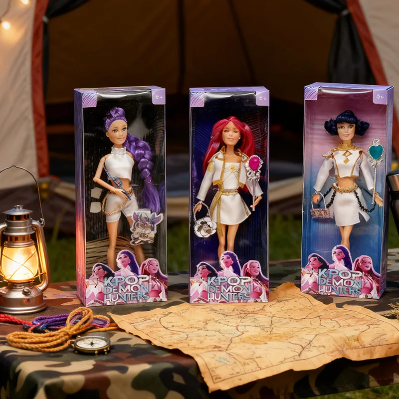 

Anime K-Pop Demon Hunters Dolls Rumi Mira Zoey with Magic Wands & Bags Surprise Christmas Gift For Girls Movie Peripheral Toys