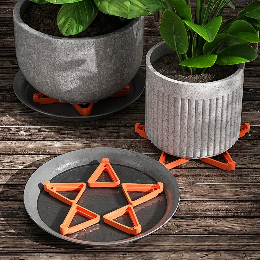 10/5PCS Plant Flower Pot Feet Stand Invisible Triangle Risers Toes Lifters Indoor Outdoor Garden Supplies Plant Pot Base Tray