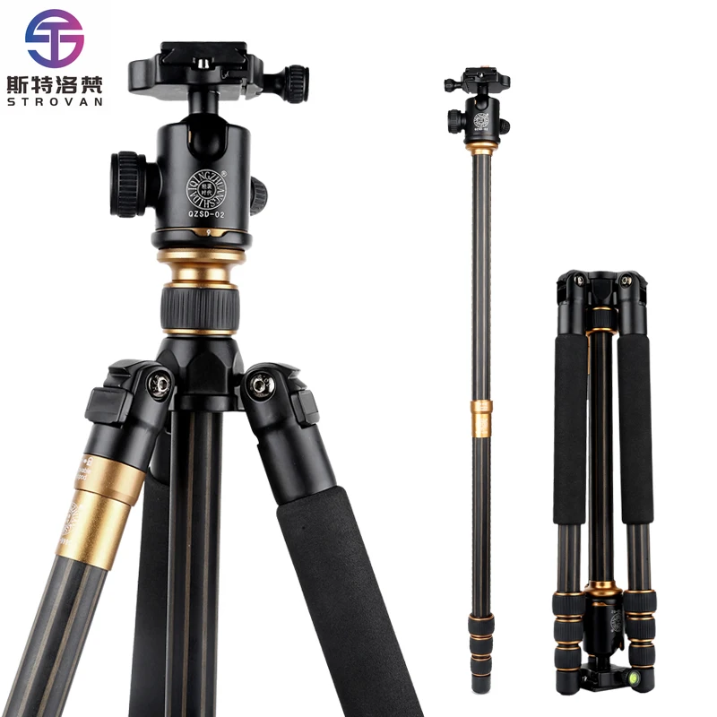 Q999C المحمولة انفصال ألياف الكربون ترايبود Monopod للتغيير الكرة رئيس للسفر اطلاق النار SLR DSLR صندوق كاميرا الفيديو #1