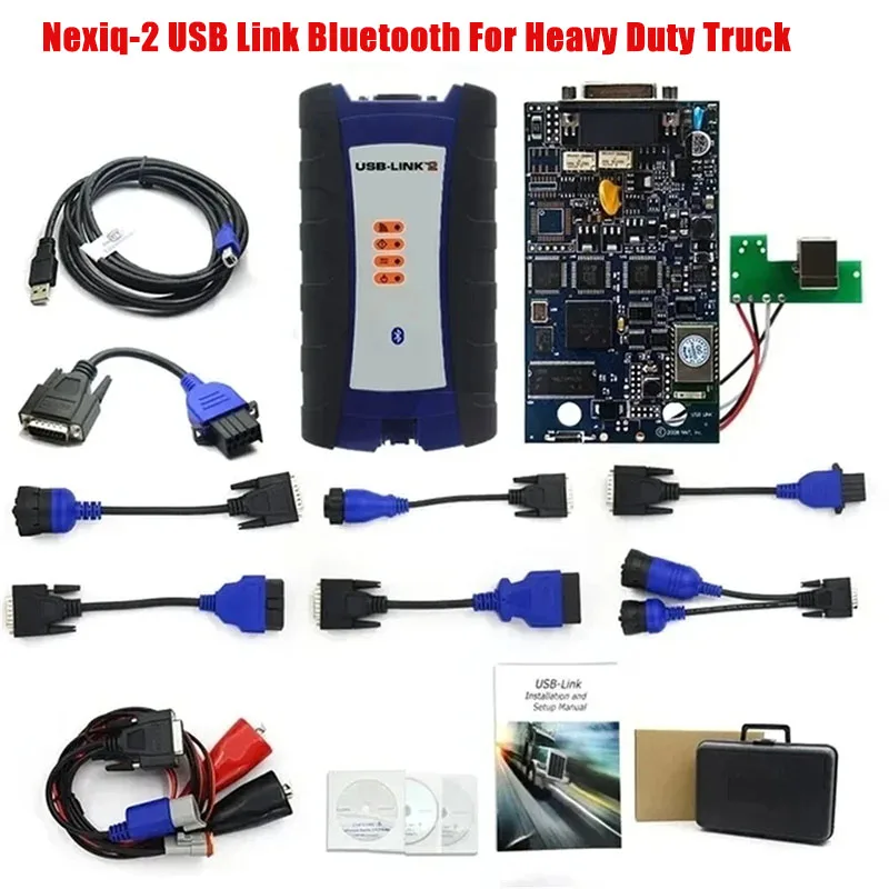 NEX IQ USB Link 2 3 Diesel Truck Interface 125032 diagnose with software Bluetooth for Heavy Duty Truck scanner Diagnostics Tool