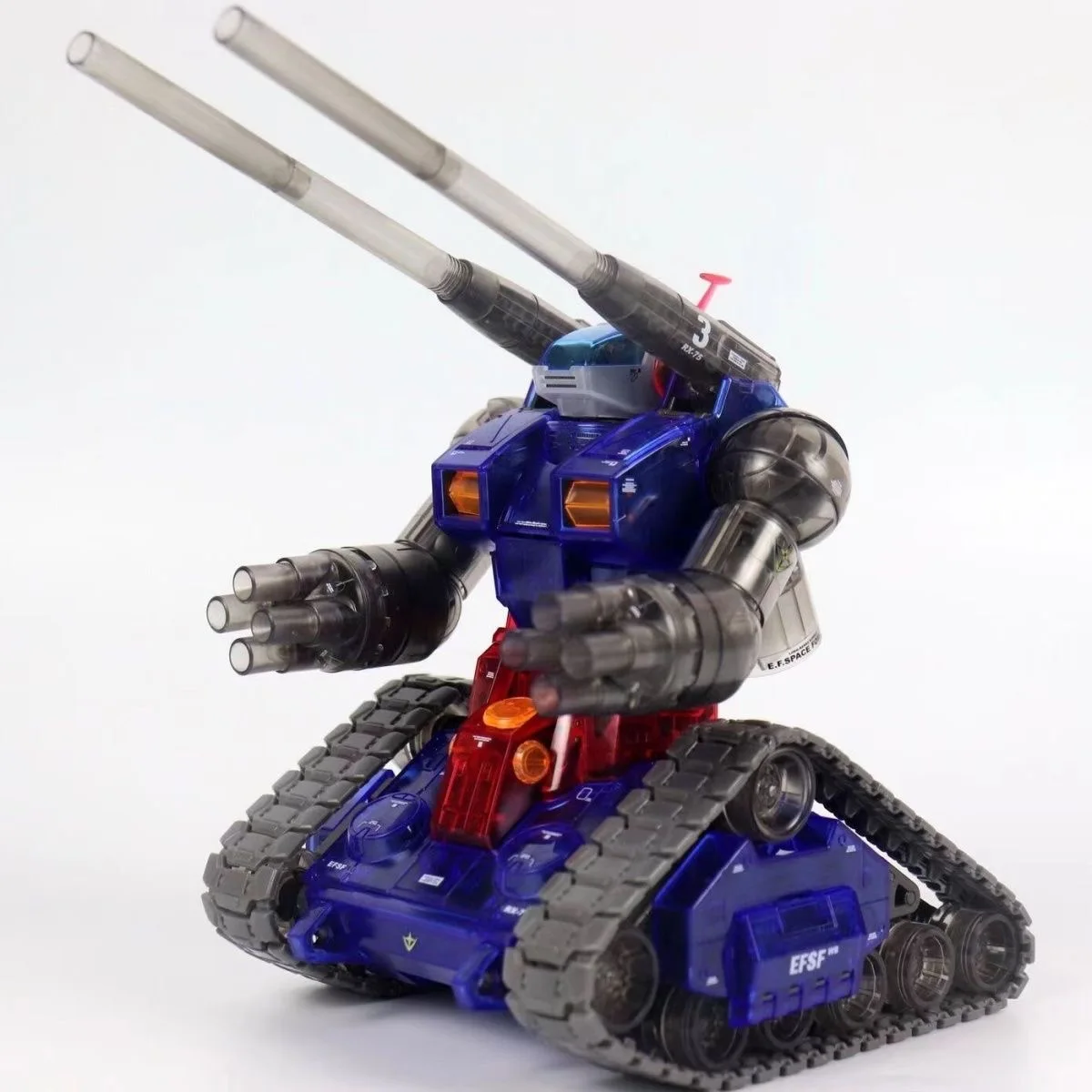 재고 있음 GANGTIE 모델 건탱크 RX-75 MG 1/100 클리어 컬러 버전 조립 모델 키트 액션 피규어 장난감 플라스틱 로봇 선물