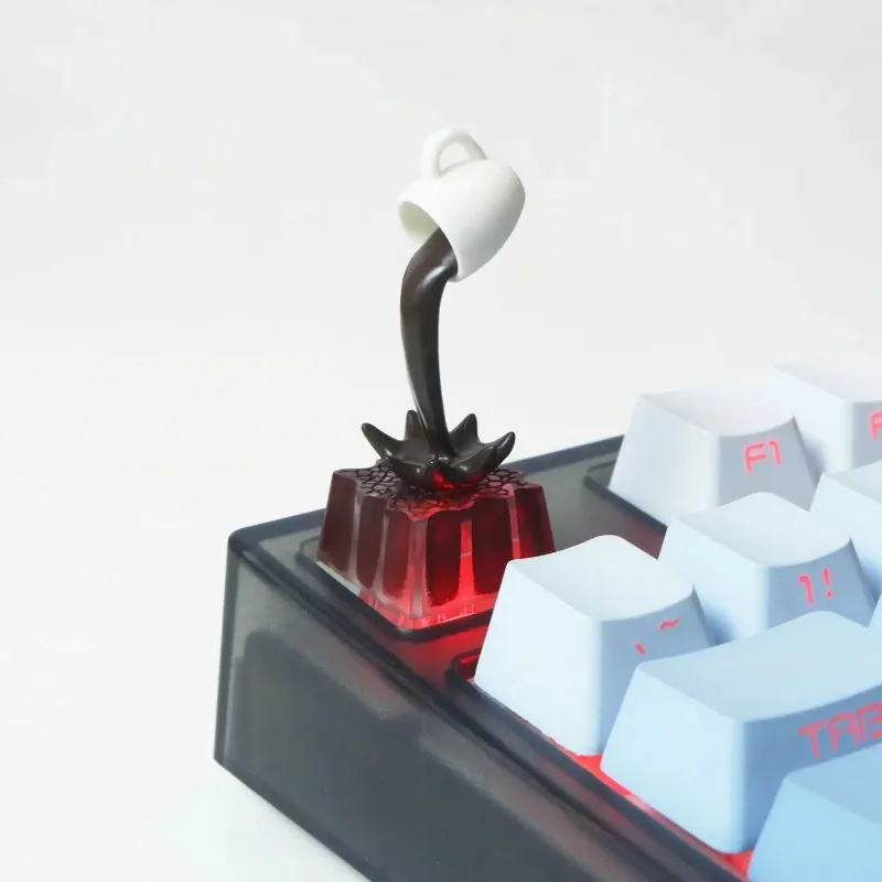 Flowing Coffee Transparent Resin Keycap Creative Gift Custom ESC For Mechanical Keyboard