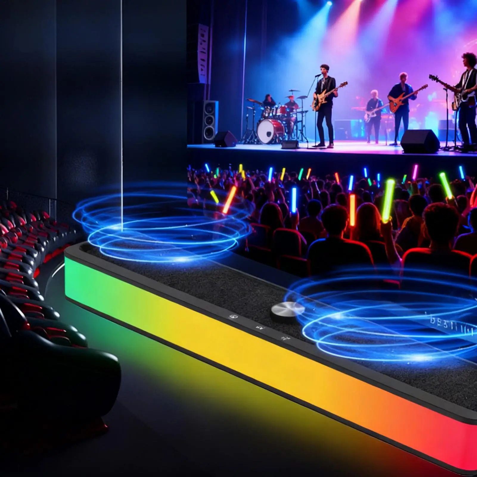 

RGB Speakers Smart RGB PC Soundbar Portable Desktop Speakers For Shower Party Christmas Room Patio Car Phone Music Theater