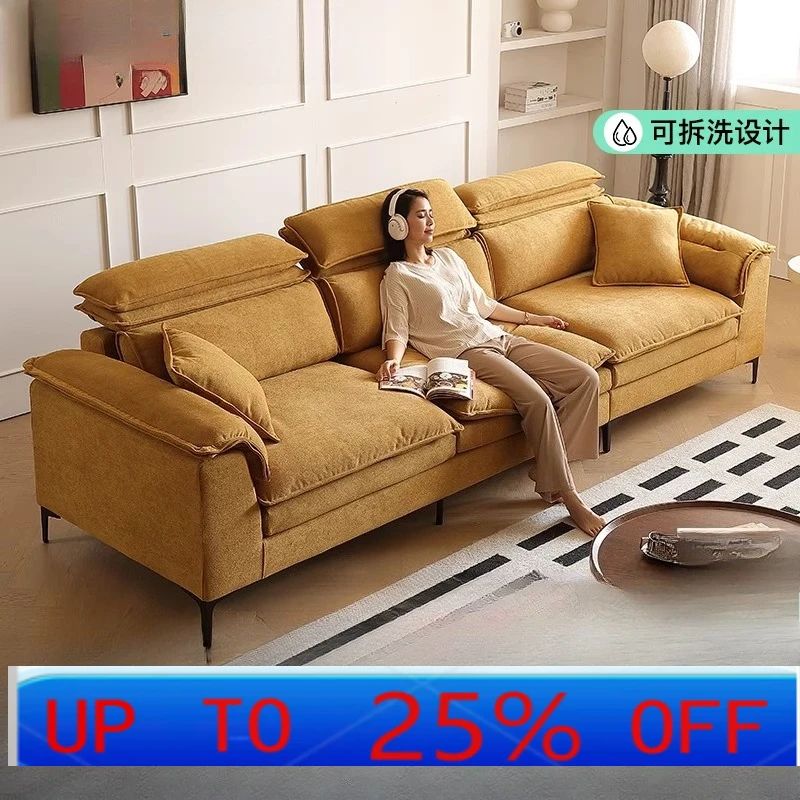 

LH removable and washable cotton and linen fabric sofa living room high backrest adjustable chenille sofa