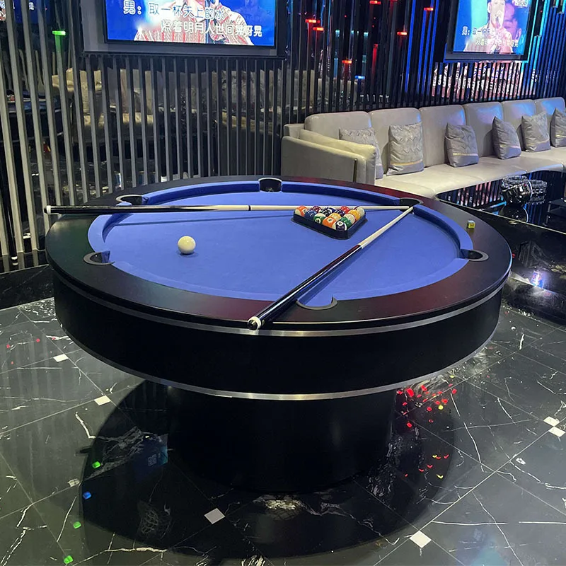 Round Pool Table Personality Bar KTV Billiard Table American Black 8 Multifunctional