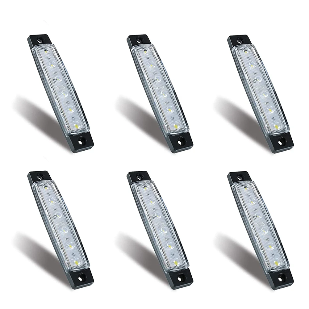 6Pcs LED Marine Boat Lights Marine Courtesy Light Strip Deck Transom Cockpit Navigation Lighting Waterproof 12V,White