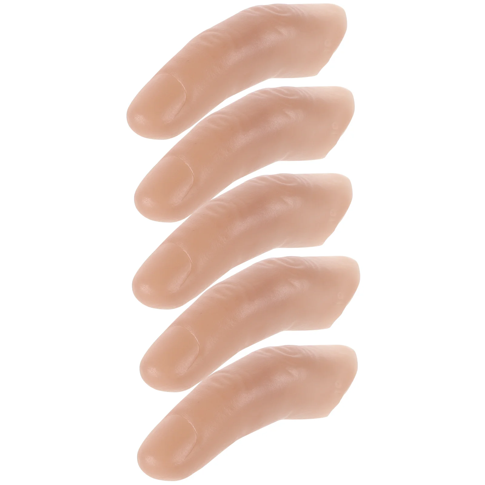 

5pcs Simulation Fake Finger Cover Realistic Extra Long Cosplay Trick Props Vinyl Broken Disability Stage Performance Toys