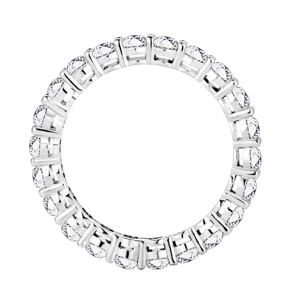 BLUEENCH 3mm Round Moissanite Ring 18K White Gold Plated 925 Sterling Silver Fine Jewelry Wedding Engagement Rings for Women Man