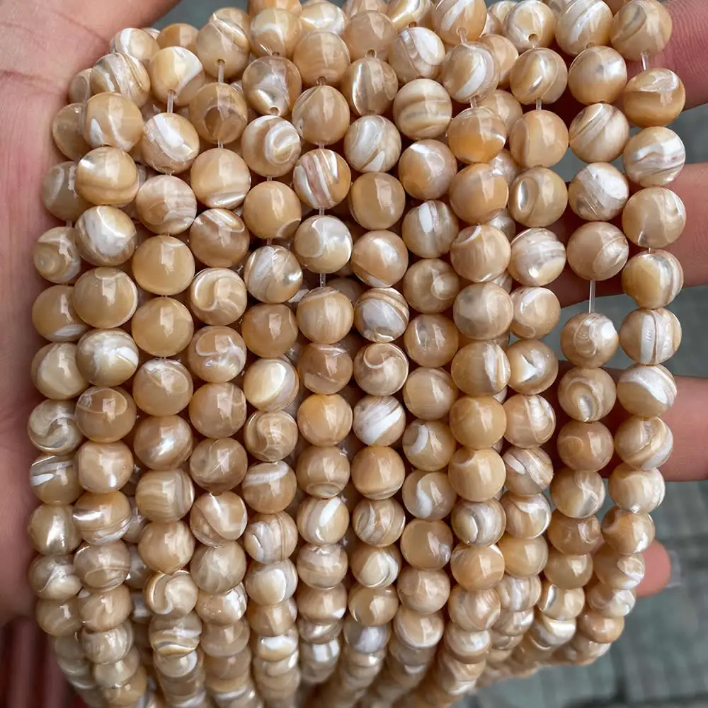 Natürliche Hufeisenschneckenperlen, glatte runde lose Perlen 2 3 4 6 8 10 12mm für Schmuckherstellung, DIY-Halskette, Armband – Detail 6