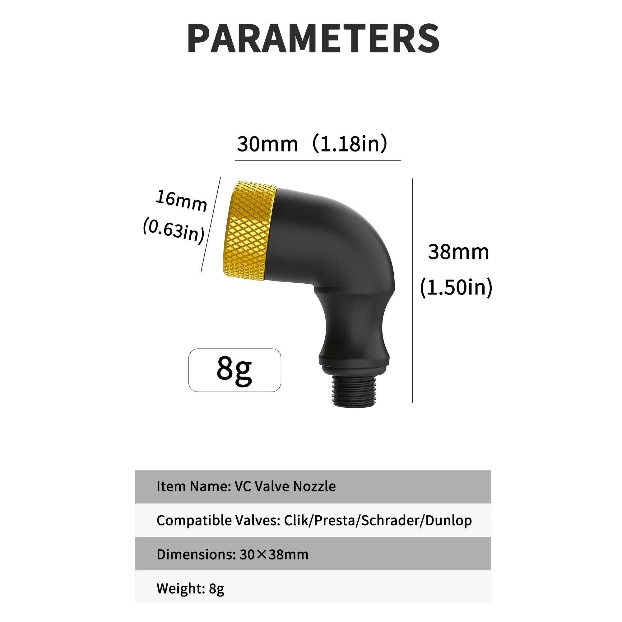 Air Pump Valve Adapter for Electric Air Pump Universal Connector for Closed Wheels & Small Sizes Wheel Fits Presta Schrader Clik
