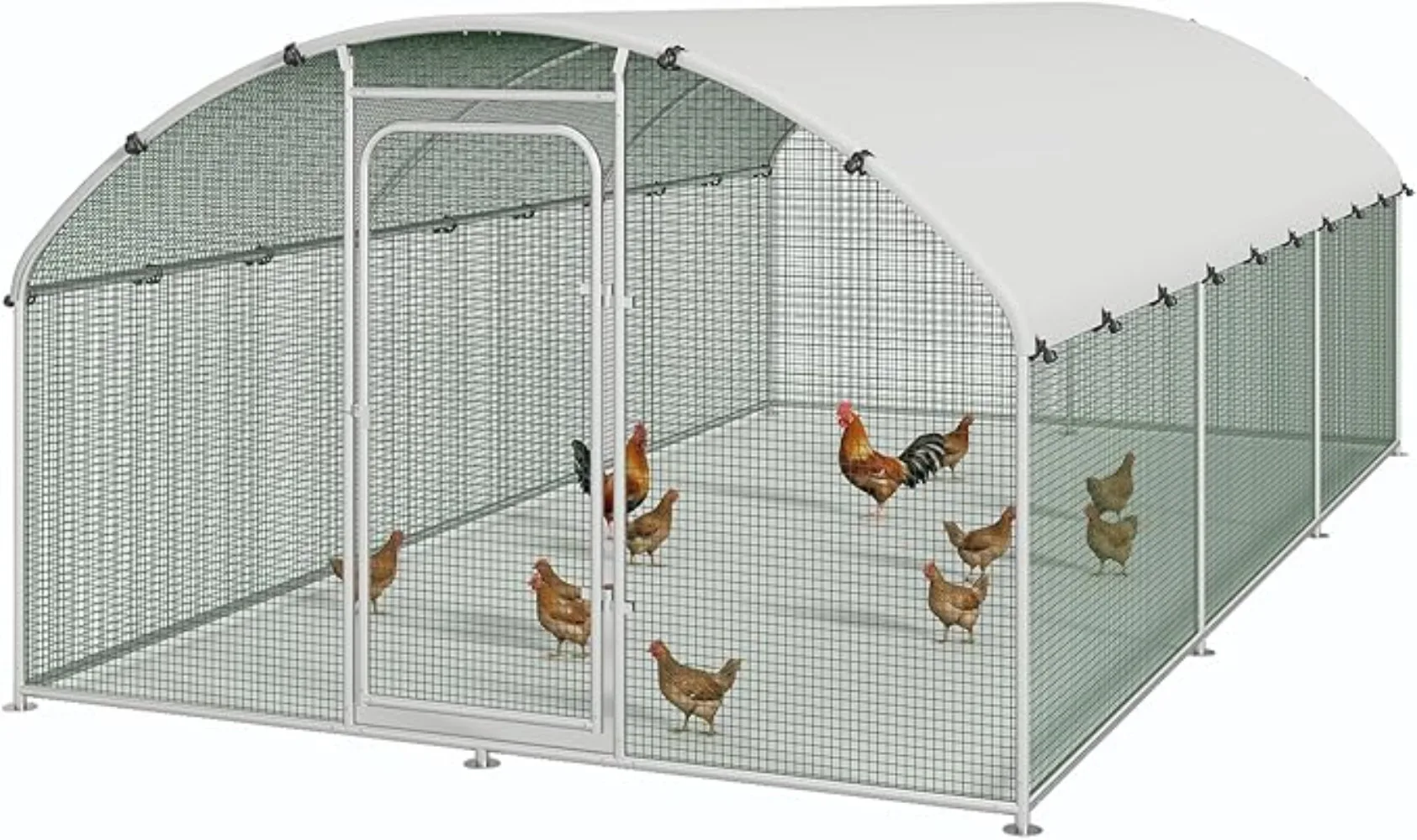 

Большой металлический курятник, клетка для птицы, ручка для бега курицы, купол в форме утки, с водонепроницаемым и защитой от ультрафиолета