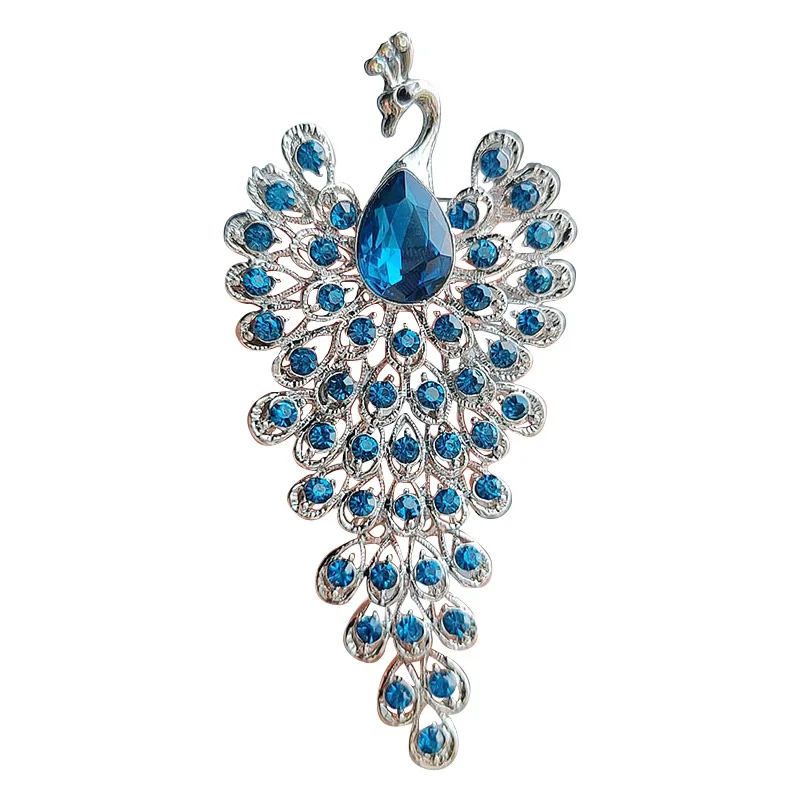 New Creative Colorful Rhinestone Peacock Brooches For Women Retro Elegant Bird Animal Clothing Brooch Pins Party Jewelry Gifts