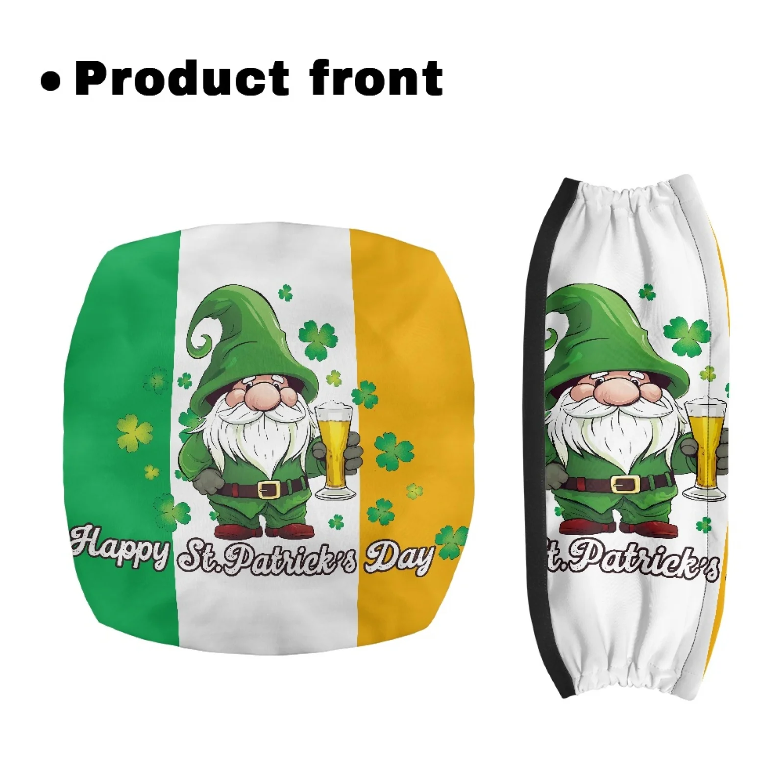 Coloranimal Happy St Patrick's Day 2PCS Walker Rollator Seat Back Cover Durable Walker Cover for Friends