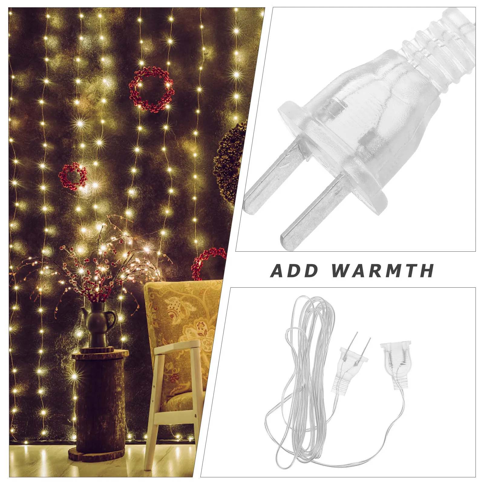 

2 шт. светодиодный удлинитель для гирлянды, прозрачный ПВХ, медный материал, стабильная производительность, удлинительный кабель для вечеринок в помещении и на открытом воздухе