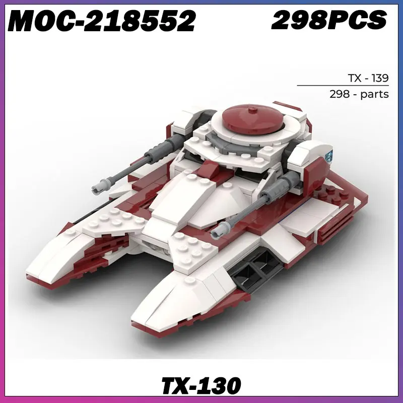 

298PCS MOC-218552 Space Series Movie Republican Battle Tank TX-130 Building Blocks Toys Miniatures Bricks Model Birthday
