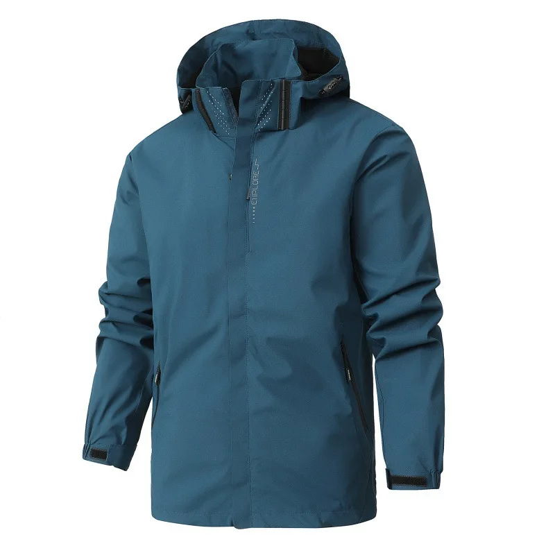 Lightweight Jacket Men's Waterproof Windproof Jacket Breathable Hooded Softshell Jacket Hiking Outdoor Rainproof Coat