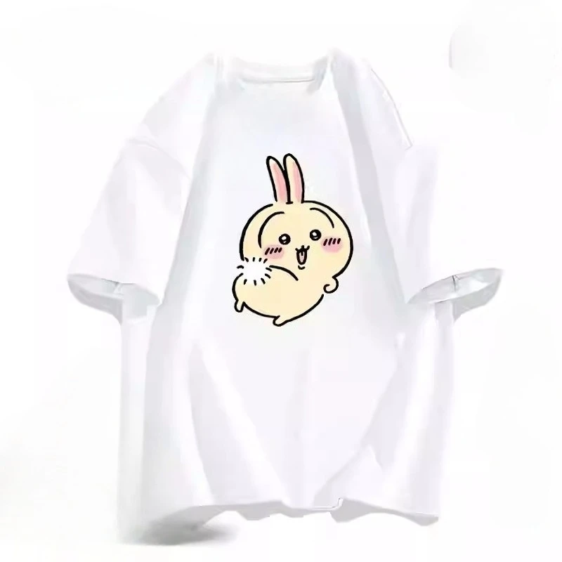 MINISO Hachiware Usagi Japan Leuke Cartoon Y2K Dames en heren T-Shirt Hippie Korte Mouwen t-shirt Zomer Oneck Oversize kleding