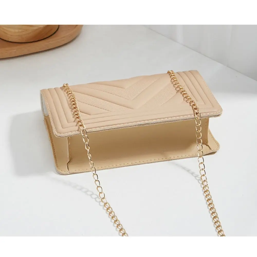 Small Crossbody Bag New PU Chain Strap Square Bag Handbag Women