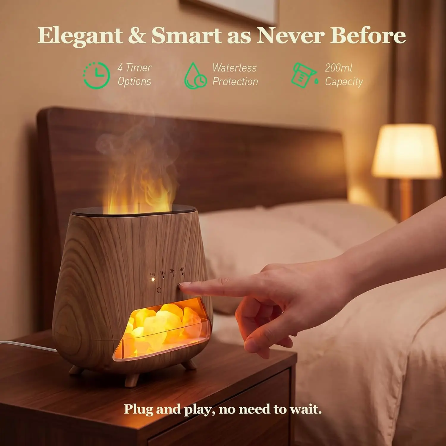 2026 New Upgrade Essential Oil Diffuser For Home: -- Himalayan Lamp | Aromatherapy Diffuser With - Flame LED - 200ml Cool Mist