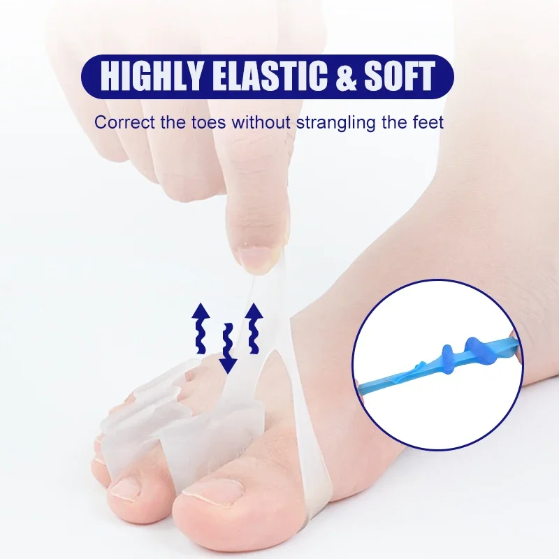 1 Pair Silicone Toe Separator Bunion Corrector Hammer Toe Corrector Soft Silicone Material for Toe Separation Foot Care Tool