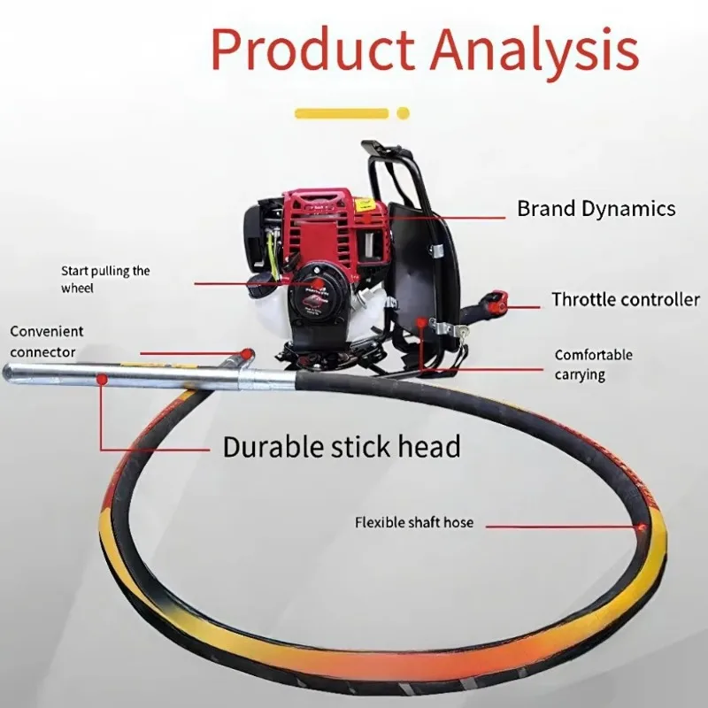 Portable Backpack Concrete Vibrator Vibrating Poker Cement Vibrating Rod for Concrete Tamping and Slurry Lifting