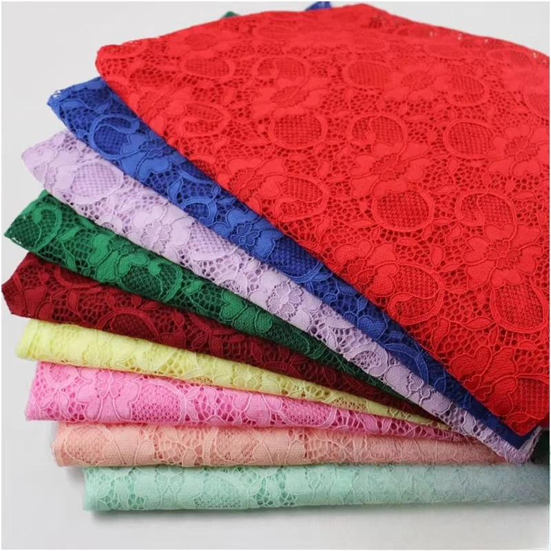 

High Quality Elastic and Beautiful Hollow Mesh Lace Fabric, Handmade Base Shirt, Dress, Clothing Accessories