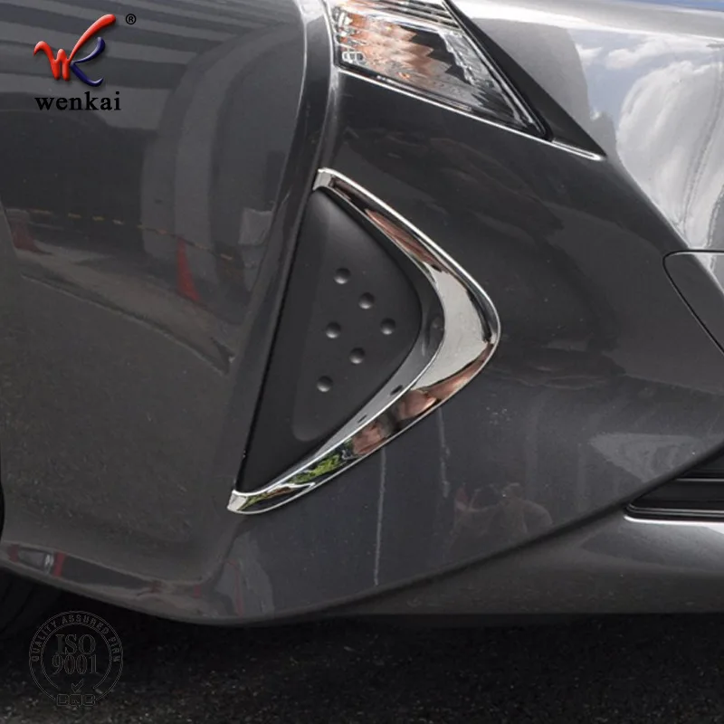 For 2016-2018 Toyota Prius 50 Series Front Fog Lamp Trim Bumper Strip Garnish Chrome Accessories