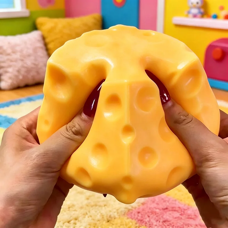 Simulierter Käse Langsam Zurückfederndes Quetsch-Ornament Riesiges Käse-Quetschspielzeug Sensorisches Anti-Stress Käsewürfel-Ball S/M/L Mehrere Größen – Detail 8