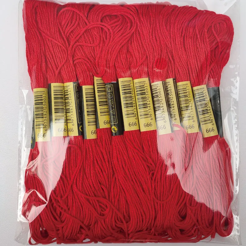 24PCs Embroidery Hand Sewing Thread DIY Craft Needlework Silk Line Branch Threads Similar Thread Floss Skein Cross Stitch Thread