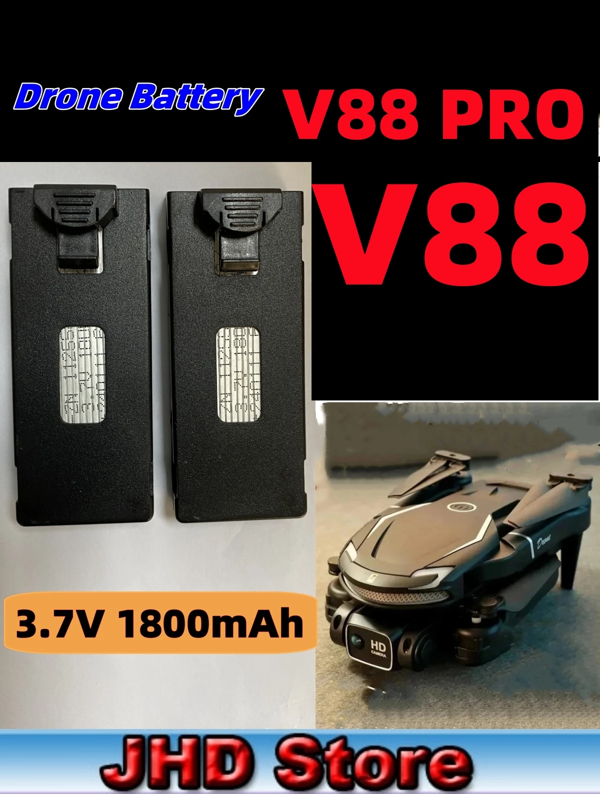 JHD V88 baterai Drone V88 Drone Mini GPS profesional HD baterai udara asli 3.7V 1800mAh baterai V88 grosir