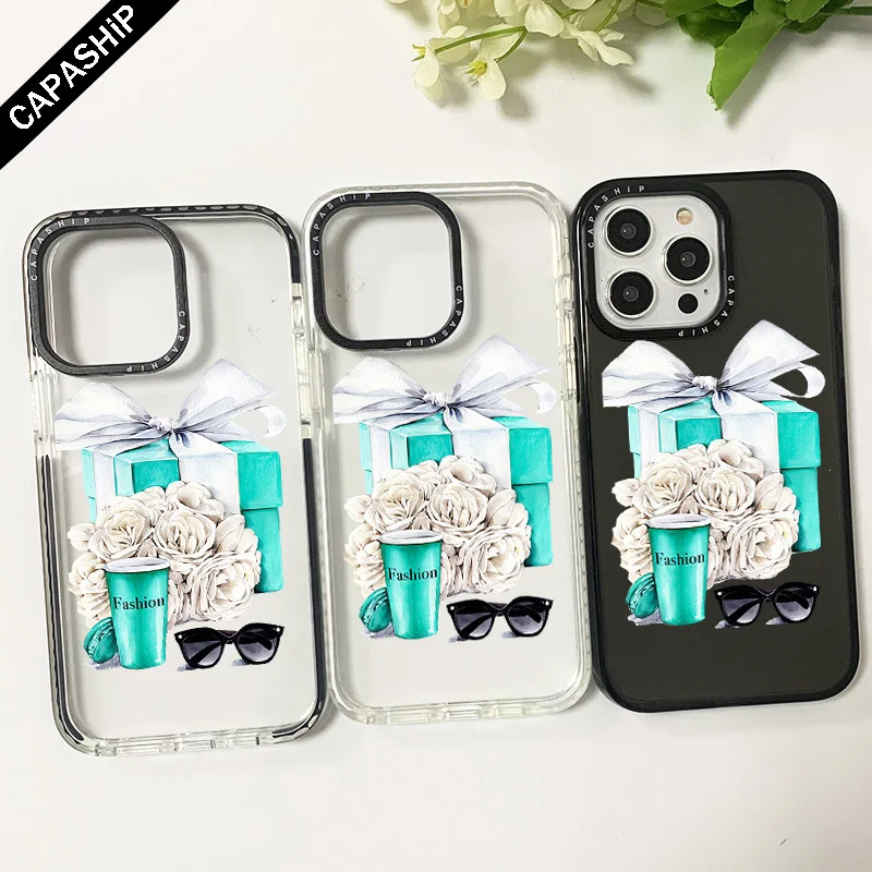 Fashion Sunglasses Gift Clear Case For Iphone 11 14 15 Pro Max Silicone Soft Funda 12 13 Mini 7 Plus 7+ XS Max Shockproof Cover