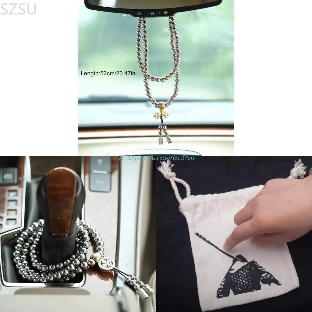 

SZSU 10mm Diameter Solid Bead Wrist Necklace Destiny Nepal Prayer Hand Beads Bracelet