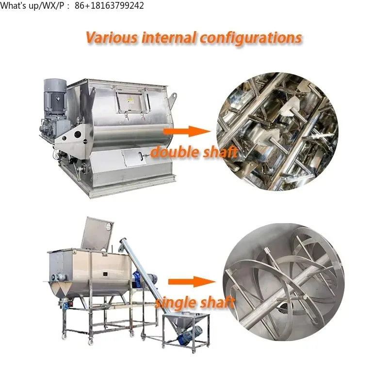 

300-10000L Stainless Steel Mixing Machine Horizontal Double Ribbon Mixer Spices Mixing Blender