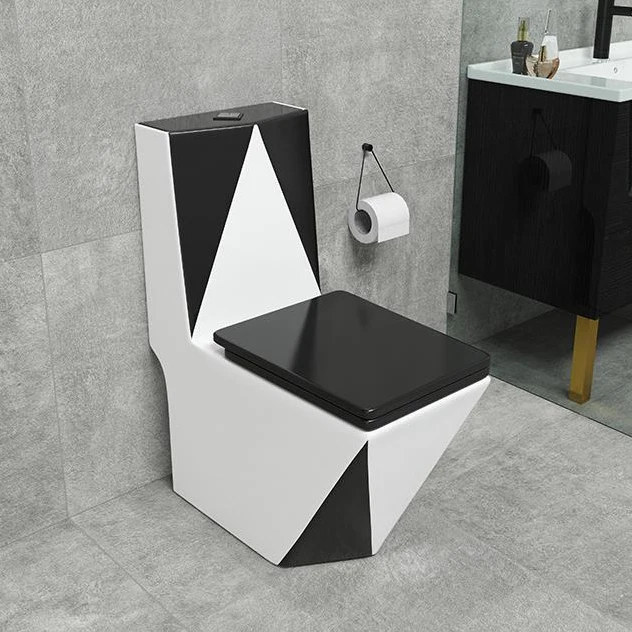 Hotel middle east diamond shape bathroom toilet bowl luxury one piece ceramic black color wc toilet