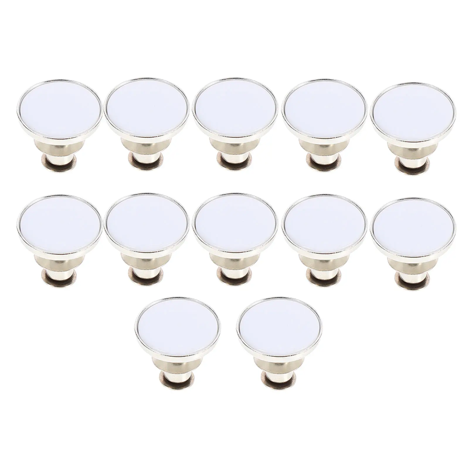 

12 Pcs Metal Buttons Removable Pants Replacement No Sew Snap Repair Adjustable Firm Reusable High Quality Alloy