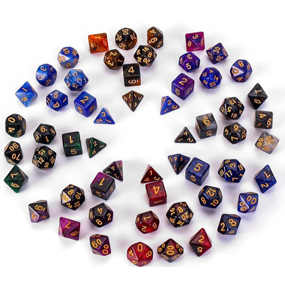 Dnd Acrylic Solid Dice Rounded Edge Polyhedral Dice D+D Dice Set For Dungeon and Dragon Pathfinder Role Playing Game(RPG)/MTG