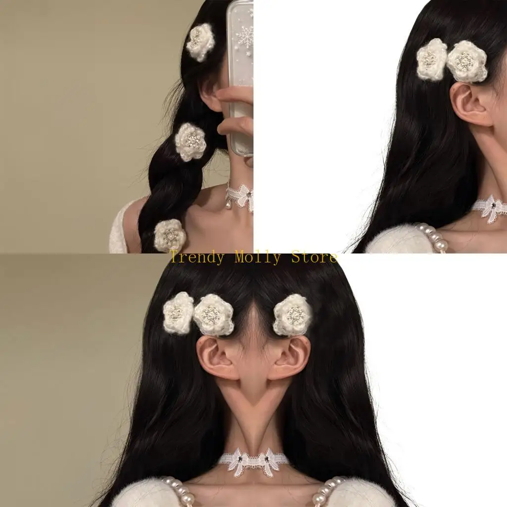 

N5KB Knitted Hair Accessory Snowflake Knitted Perfect For Active Lifestyles