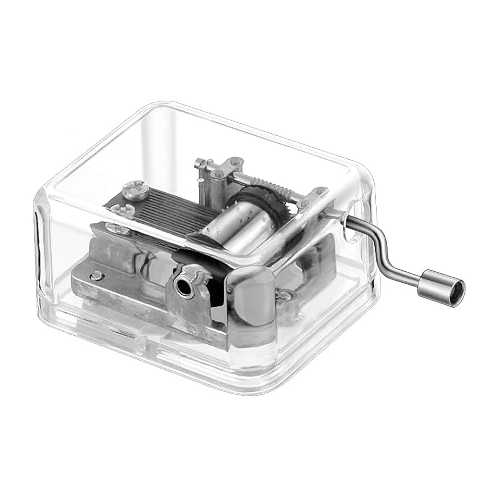 Hand Operated Music Box Acrylic Creative Crafts Ornaments Hand Movement Birthday Gifts Women Boyfriend Music Home Decor