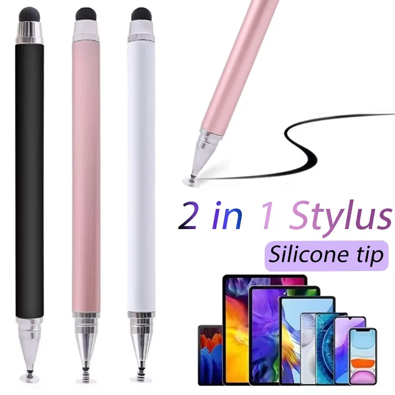 1/3Pcs 2 In 1 Universal Stylus Pen For Android IOS Tablet Mobile Phone Touch Pen Drawing Capacitive Pencil For IPad Samsung
