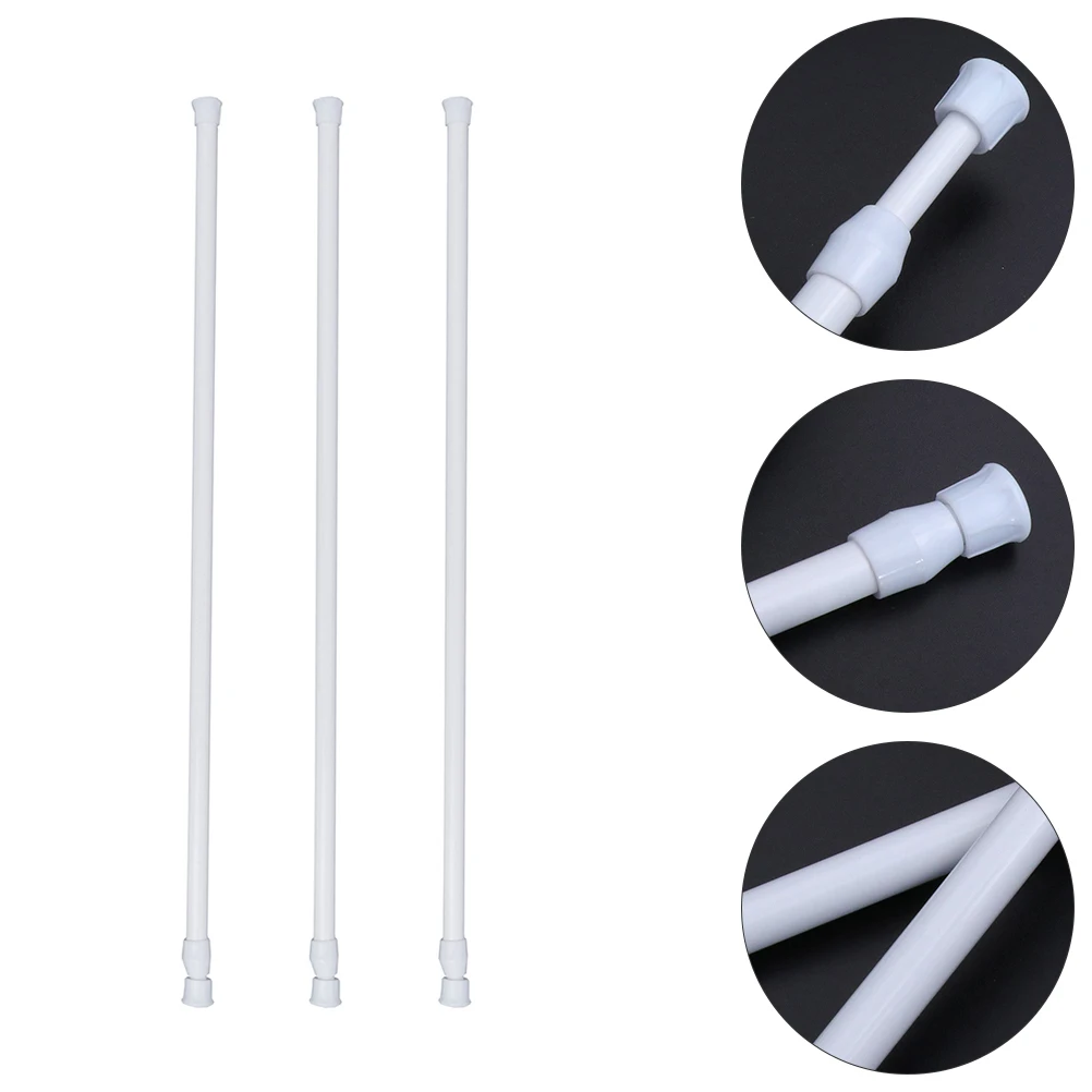 

3pcs High Carbon Steel Telescopic Rod Extendable Tension Curtain Poles Adjustable Shower Bathroom Retractable Multipurpose