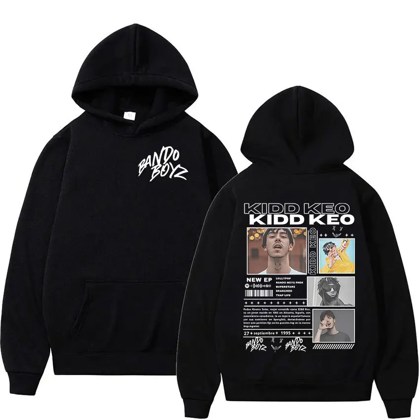 

Рэпер Kidd Keo Bando Boyz Merch Tour 2025 Толстовка с принтом альбома для мужчин Ретро Горячая распродажа Толстовка унисекс модная флисовая одежда толстовка