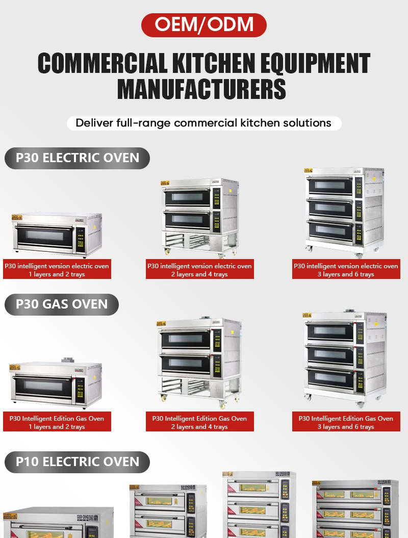 Commercial Professional Small Gas Electric Digital Control Adjustable Thermostat Baking Bread Single Double Bakery Oven