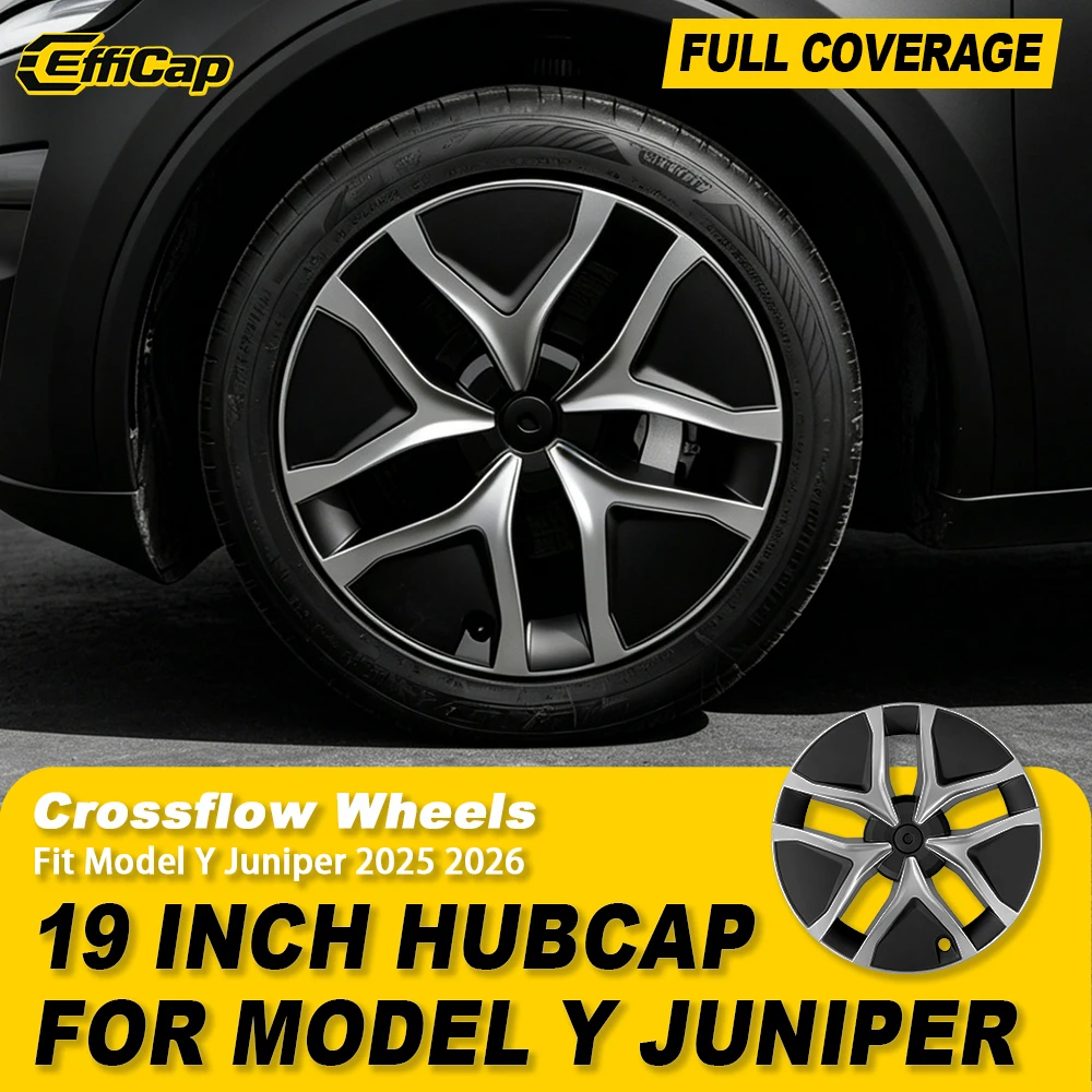 

For Tesla Model Y Juniper 2025 19 Inch 4PCS HubCap Performance Crossflow Wheel Cap Wheel Parts Full Rim Cover Accessories 2026